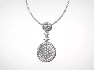 PE11 Classic Solitaire Pendant half ct CAD STL 18K  3g 3D print model