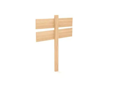 Wooden Signboard 3D model