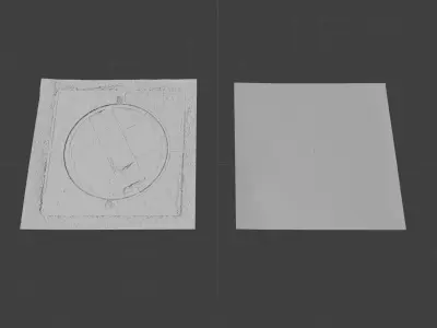 Squared manhole -04- High-poly and Low-poly 3D model