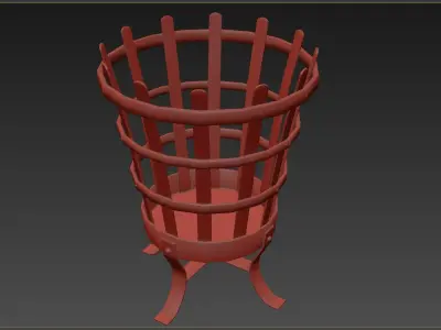 Iron Brazier Low-poly 3D model
