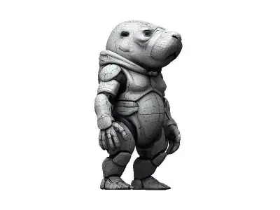 Manatee Cyborg Low-poly 3D model