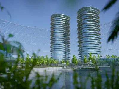 City Desert 2050 Low-poly 3D model