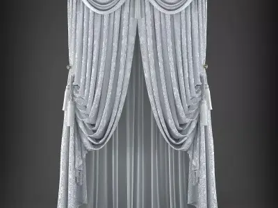 Curtains curtain Low-poly 3D model shop