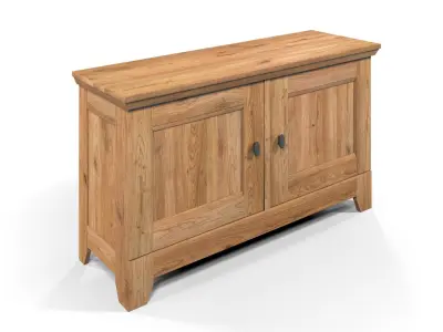 Country Cabinet 2 Door Solid Natural Oak  3D model