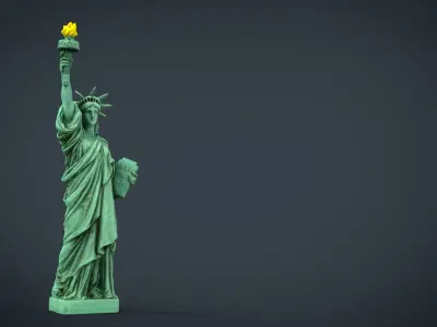 LOW POLY STATUE OF LIBERTY Low-poly 3D model