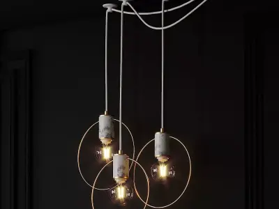 1 Light Single Geometric Pendant 3D model