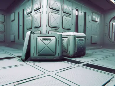 Sci-Fi  Level Design Corridor Blocks Modular Game-Ready PBR KIT Low-poly 3D model
