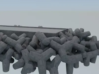Pier breakwater 3D model