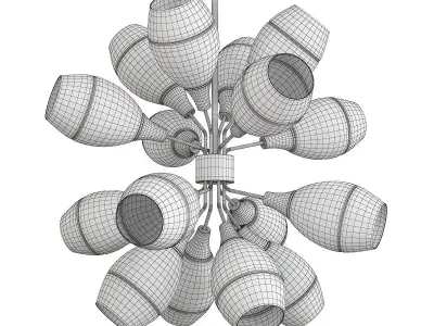 Ensemble Orb Chandelier Low-poly 3D model