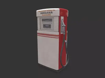 Old Retro Vintage Gas Pump Low-poly PBR Low-poly 3D model