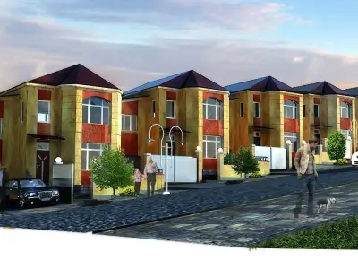 Residential quarter 3D model