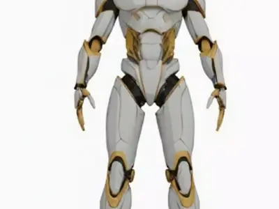 Sci-Fi Cybernetic Android Soldier Futuristic Robot Low-poly 3D model