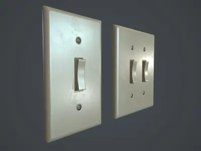Standard Light Switch PBR Game Ready Low-poly 3D model
