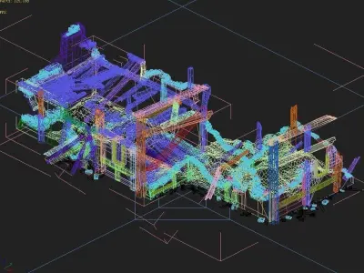 Game Burned houses 01 3D model