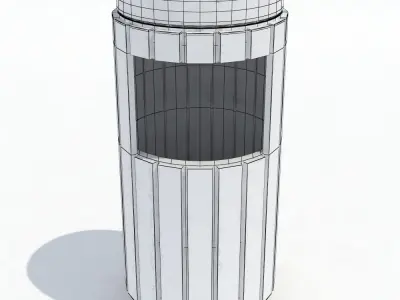 Street trash can - collection 5 models  3D model