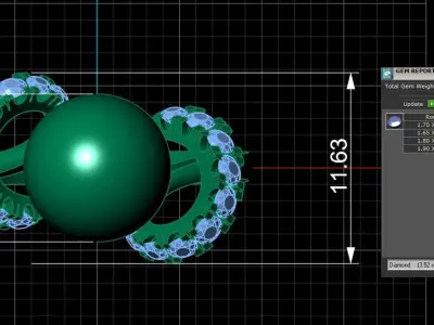 Diamond Ring for Women 3D print model 35