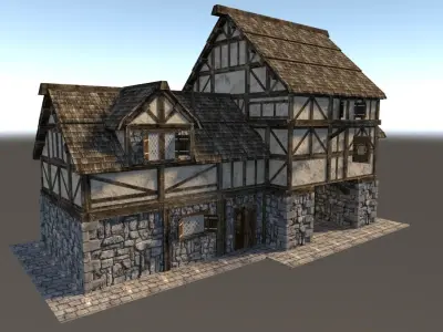 Medieval City House 05 Low-poly 3D model