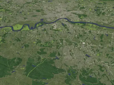 Hartford Connecticut USA 40 km x 40 km - city and urban 3D model