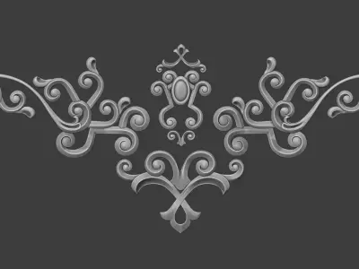 Pattern Vignette for Zbrush and Modeling Free low-poly 3D model