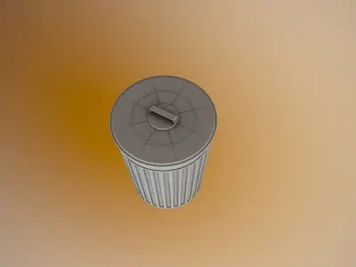 Trash Can - 4K PBR Game Ready  Low-poly 3D model