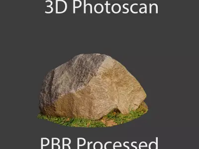 free Rock Set Stone boulder Low-poly 3D model Free low-poly 3D model