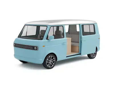 Camper Van Low-poly 3D model