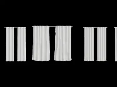 Set Of 5 Curtains 3D model