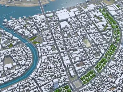 Hai Phong Vietnam 30km Low-poly 3D model