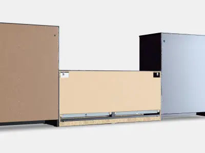 BRIMNES TV storage combination-glass doors Low-poly 3D model