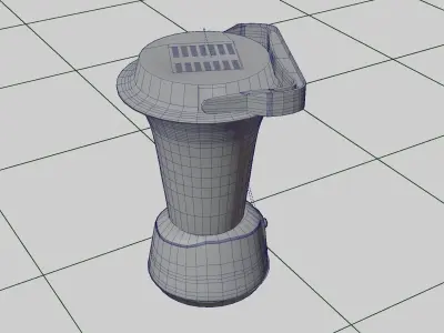 camping lamp with solar panel 3D model