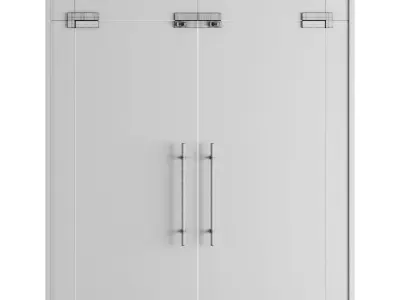 Double Glass Door Low-poly 3D model