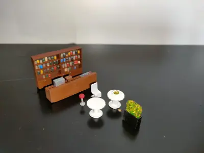 Bar and Restaurant furniture - H0 Scale 3D print model