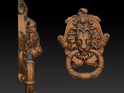 KNOCKER ornate bronze door 3D print model