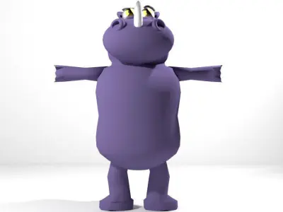 Cartoon Animal Rhino 3D model