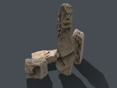 Desert Anchient Art Stones Low-poly 3D model