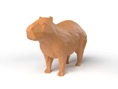 Capybara Low Poligonal Low-poly 3D model