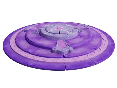 Stylized Arcane Rune Pad - Game-Ready Circular Platform 3D model