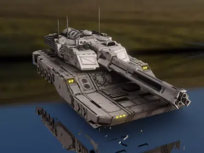 Hover Tank Low-poly 3D model