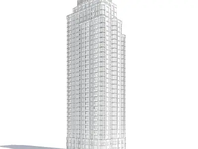 Tall Apartment Building 3D Model 3D model