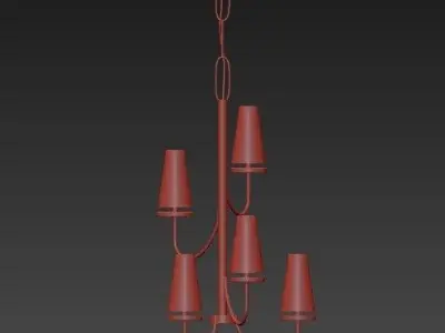 Marcel 6Lt Chandelier White 3D model