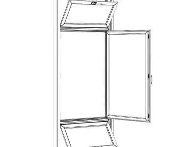 Black Metal Window 1100mm x 2700mm 3D model
