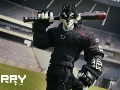 Stylized Male Furry Game Character - Terry Low-poly 3D model