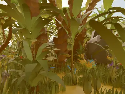 Low Poly Nature Jungle pack Low-poly 3D model