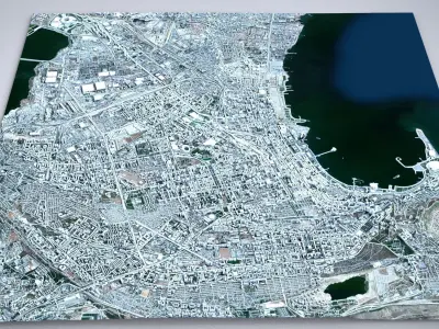 Cityscape Baku Azerbaijan 3D model