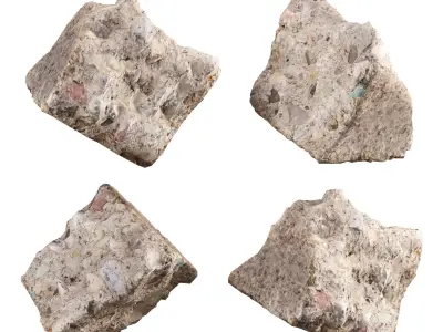 3D Scanned Stone Rubble Collection Vol 02 Low-poly 3D model