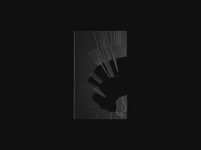 Broken Window Glass Set Low-poly 3D model