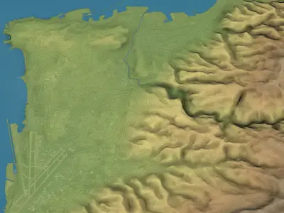 Beirut - Topography Terrain Low-poly 3D model