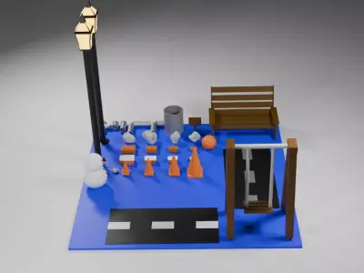 decorations for the street 3D model