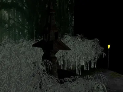 scary house in jungle Low-poly 3D model