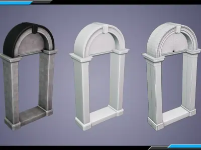 Building Architecture Element Textured Base Mesh 02 Free low-poly 3D model